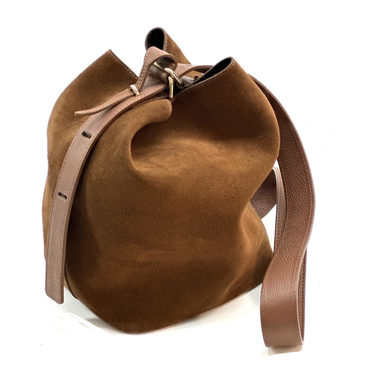 HE1364 Tan Suede Bucket Bag