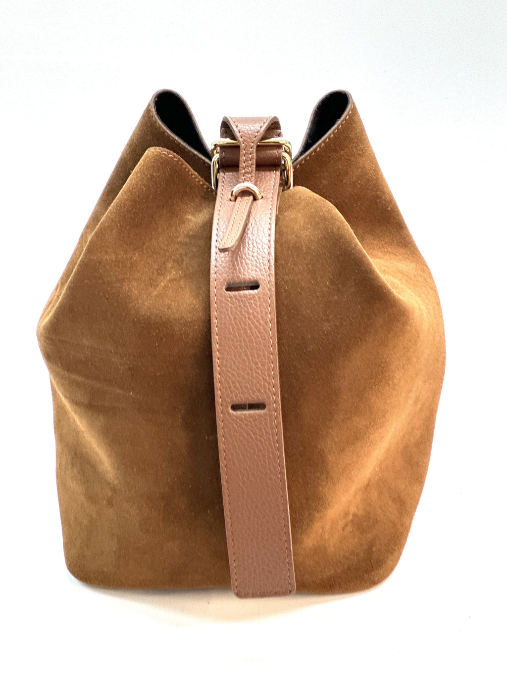 HE1364 Tan Suede Bucket Bag