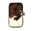 HE1377 Brown & White Cow Print Haircalf Phone Bag