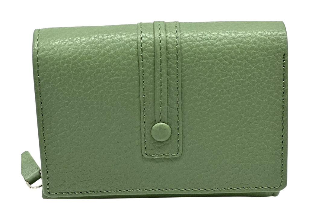 HE139 Sage Green Compact Snap Wallet