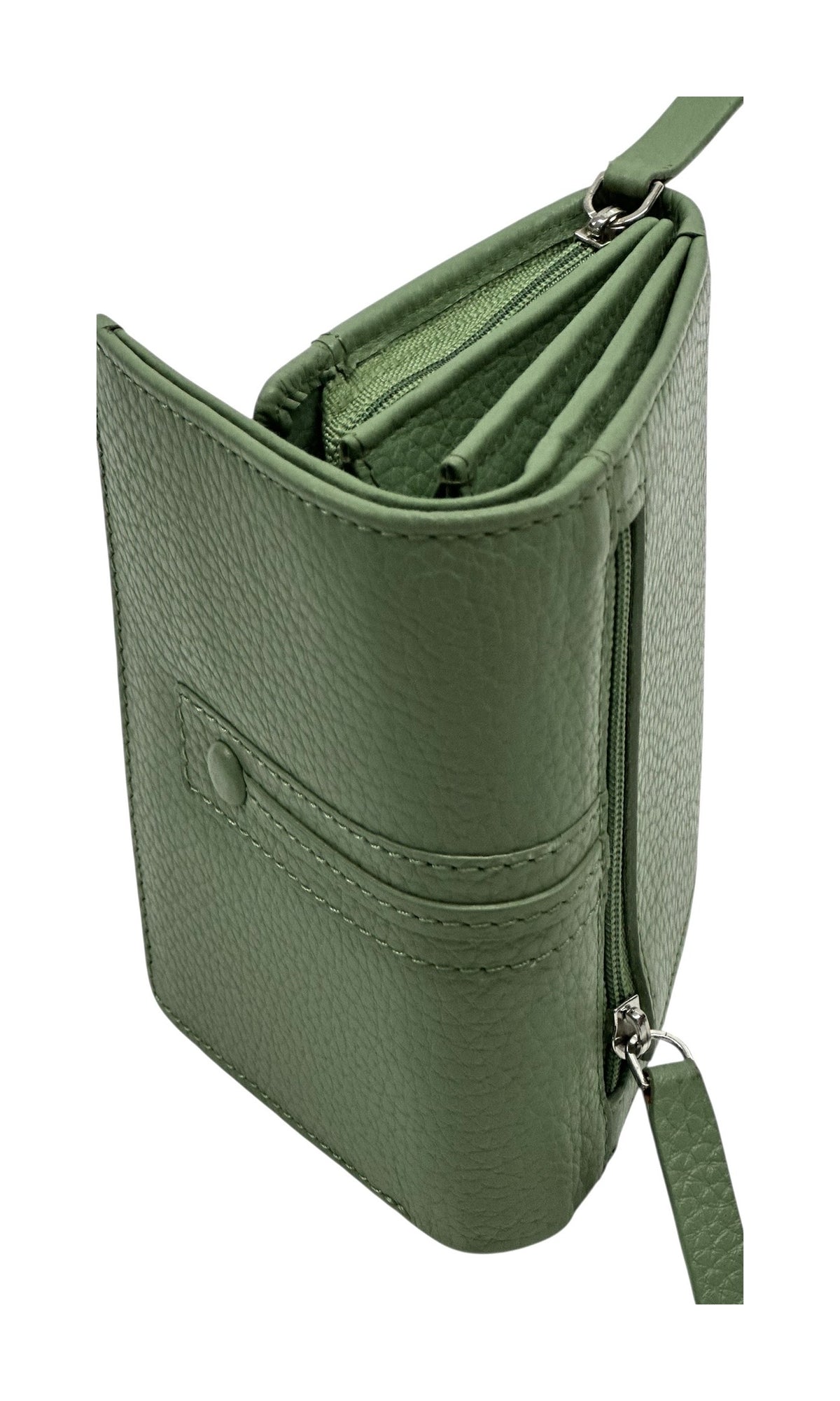 HE139 Sage Green Compact Snap Wallet