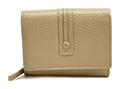 HE143 Taupe Compact Leather Snap Wallet