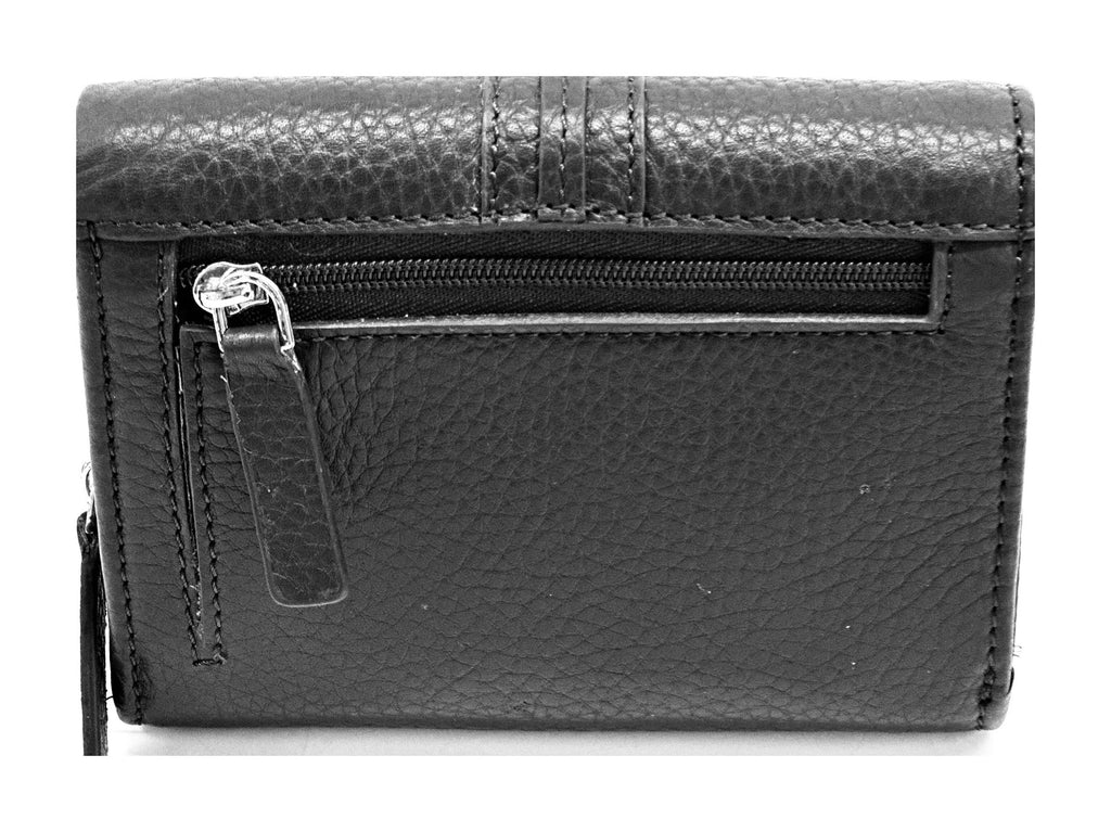 HE146 Black Compact Snap Wallet