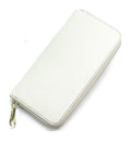 HE147 White Leather Zip Around Wallet