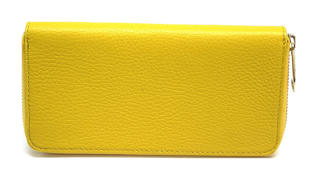 HE149 Yellow Leather Zip Around Wallet