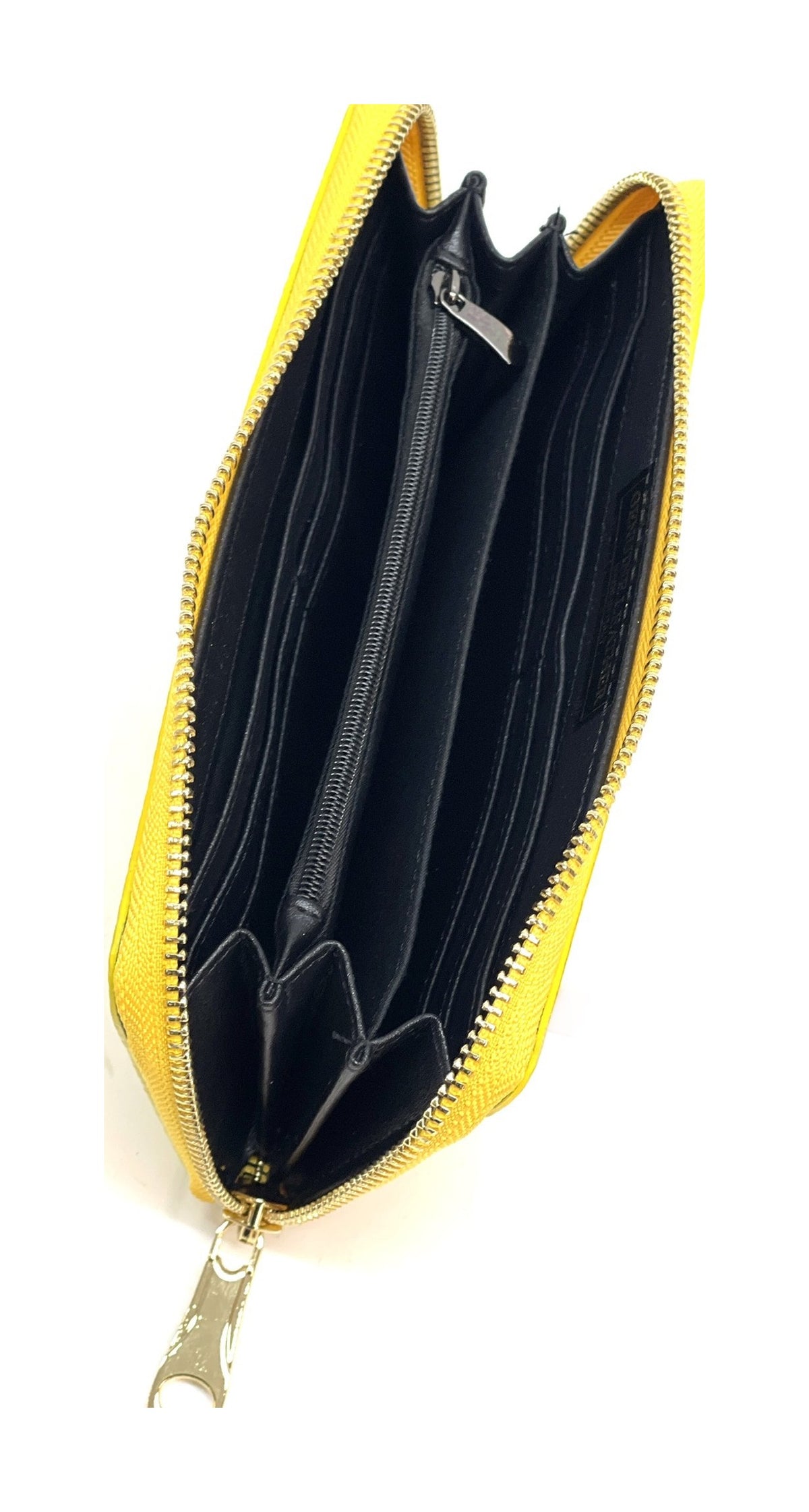 HE149 Yellow Leather Zip Around Wallet