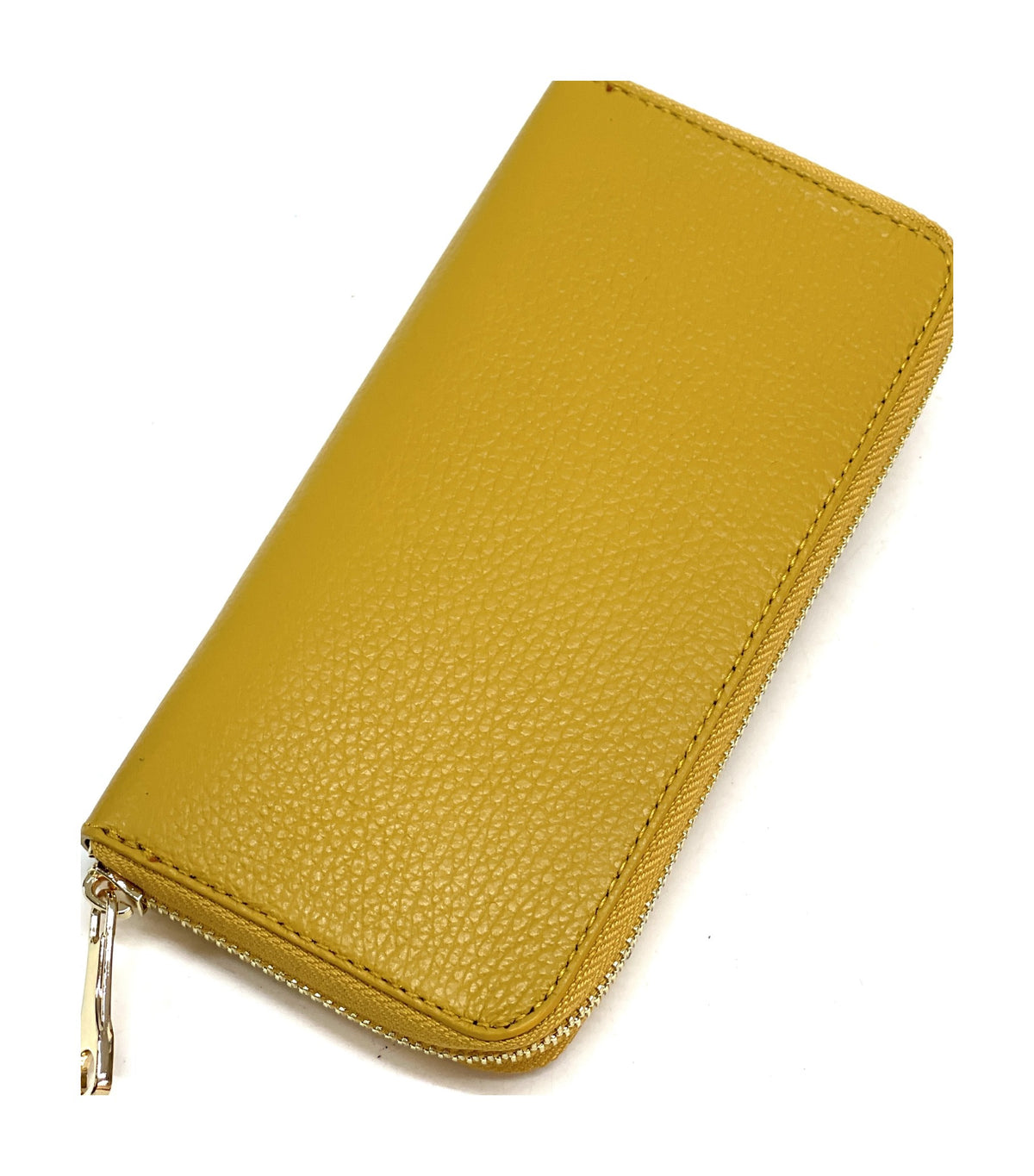 HE150 Mustard Leather Zip Around Wallet