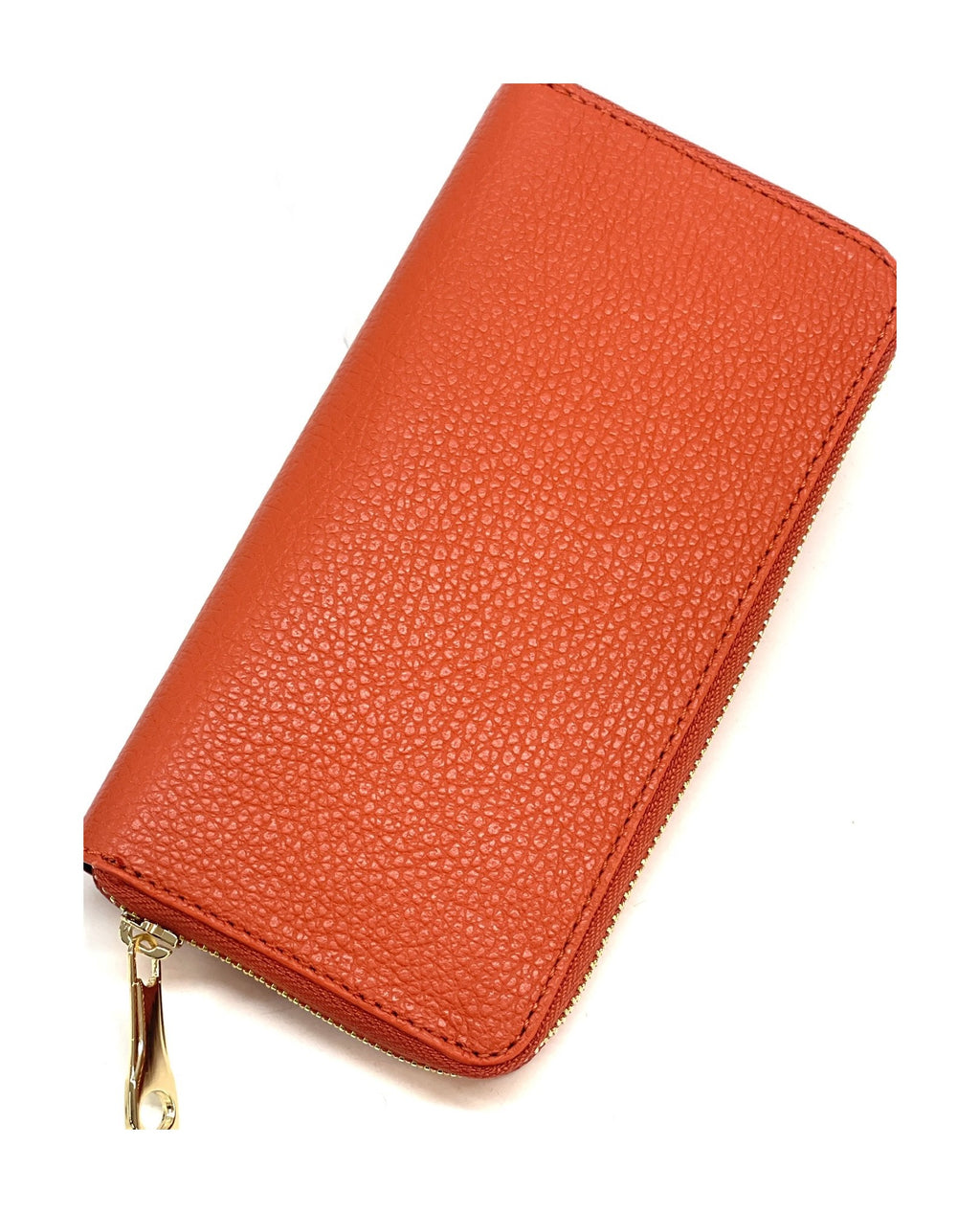 HE151 Red Orange Zip Around Wallet