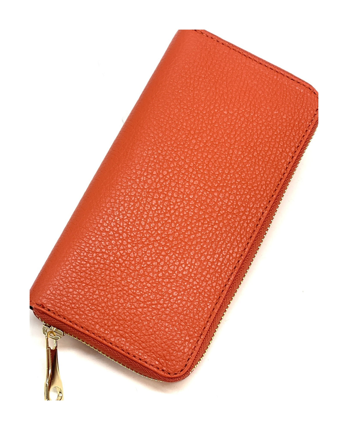 HE151 Red Orange Zip Around Wallet