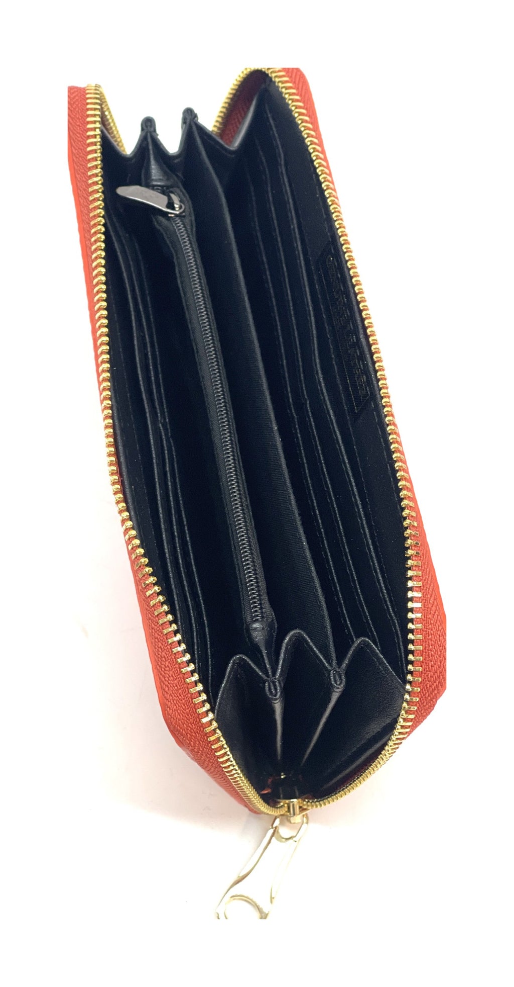 HE151 Red Orange Zip Around Wallet