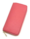HE154 Coral Pink Leather Zip Around Wallet