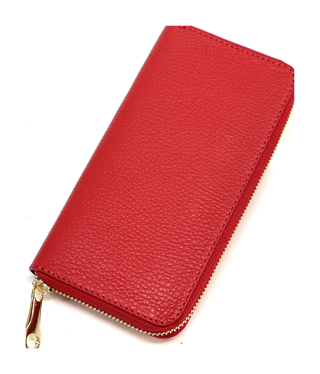 HE155 Red Zip Around Wallet