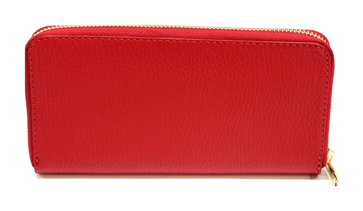 HE155 Red Zip Around Wallet