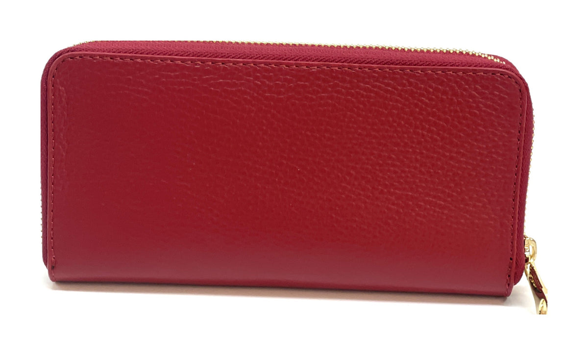 HE156 Cherry Red Zip Around Wallet