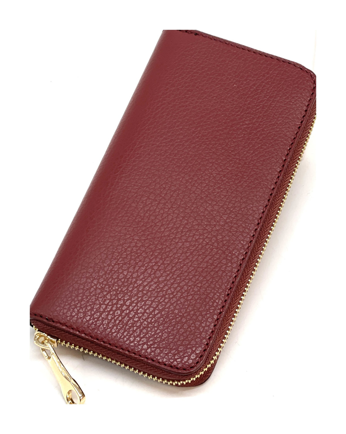 HE157 Dark Red Zip Around Wallet