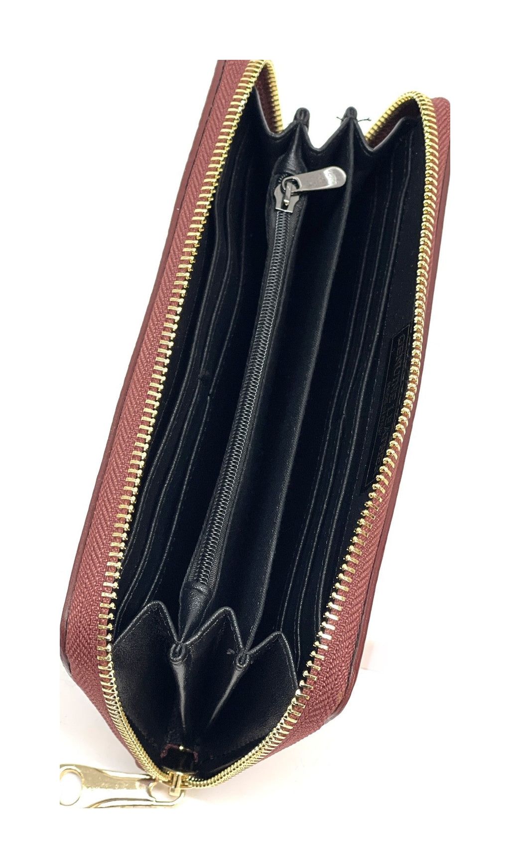 HE157 Dark Red Zip Around Wallet