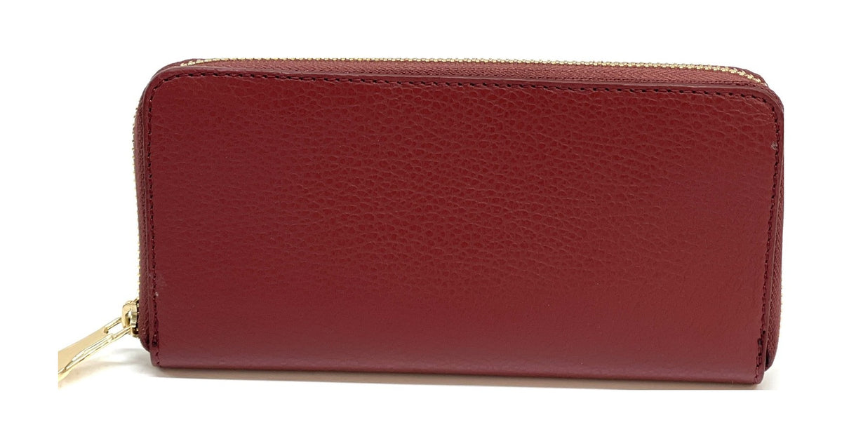 HE157 Dark Red Zip Around Wallet