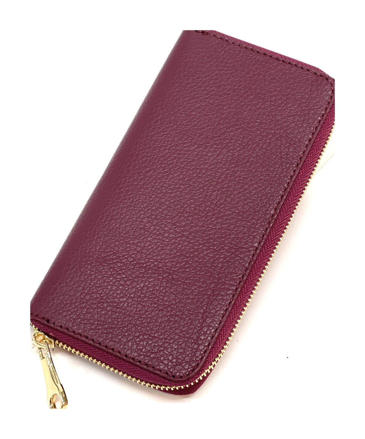 HE158 Burgundy Zip Around Wallet