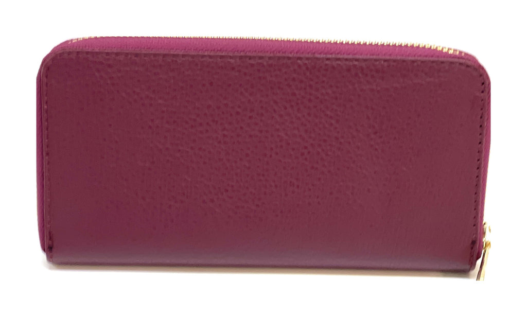 HE159 Plum Zip Around Wallet