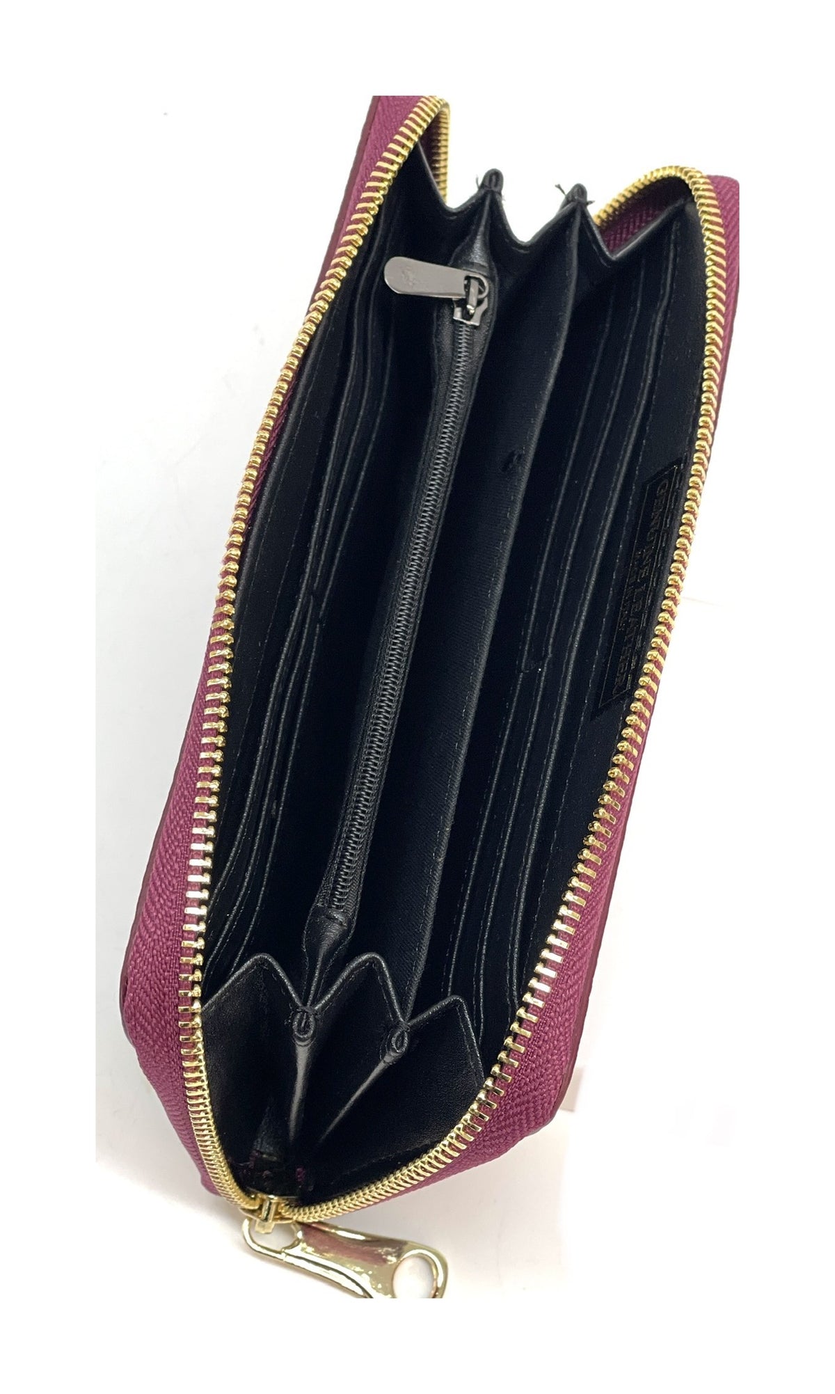 HE159 Plum Zip Around Wallet