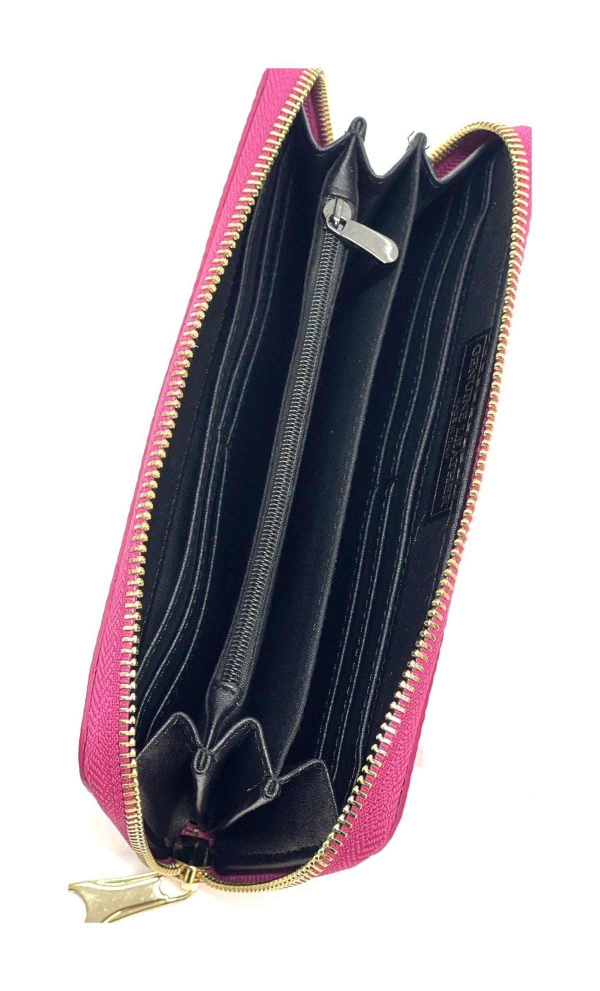 HE160 Fuchsia Leather Zip Around Wallet