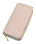 HE163 Light Mauve Leather Zip Around Wallet