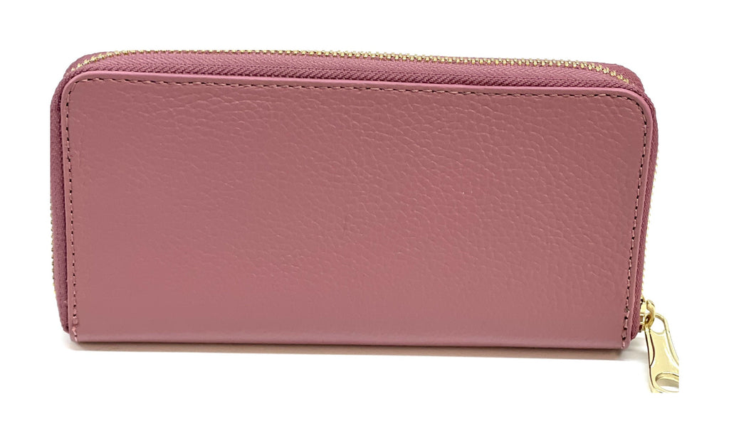 HE165 Dusty Rose Zip Around Wallet