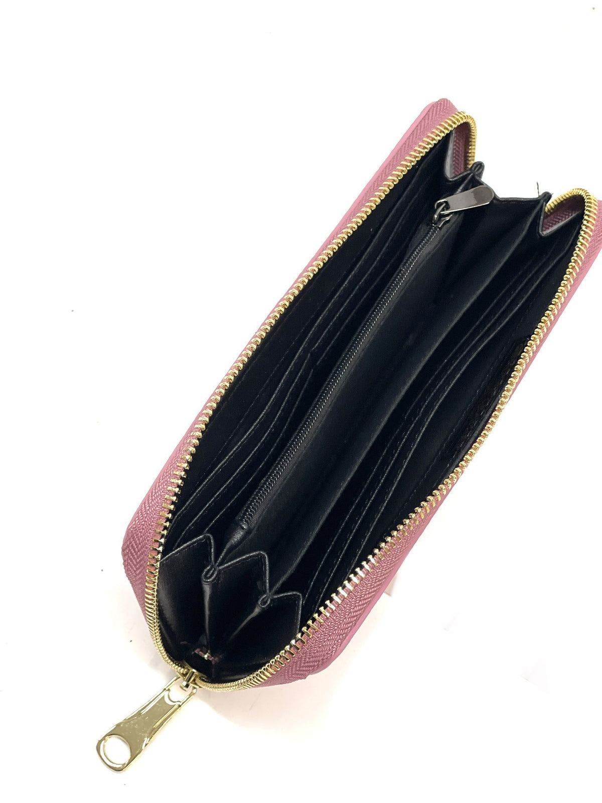 HE165 Dusty Rose Zip Around Wallet
