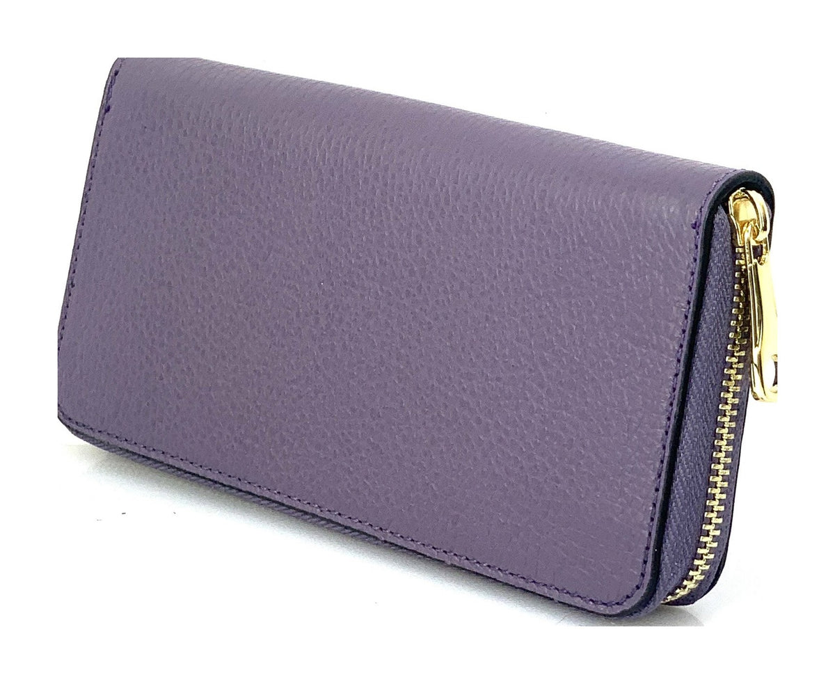HE166 Dusty Purple Zip Around Wallet