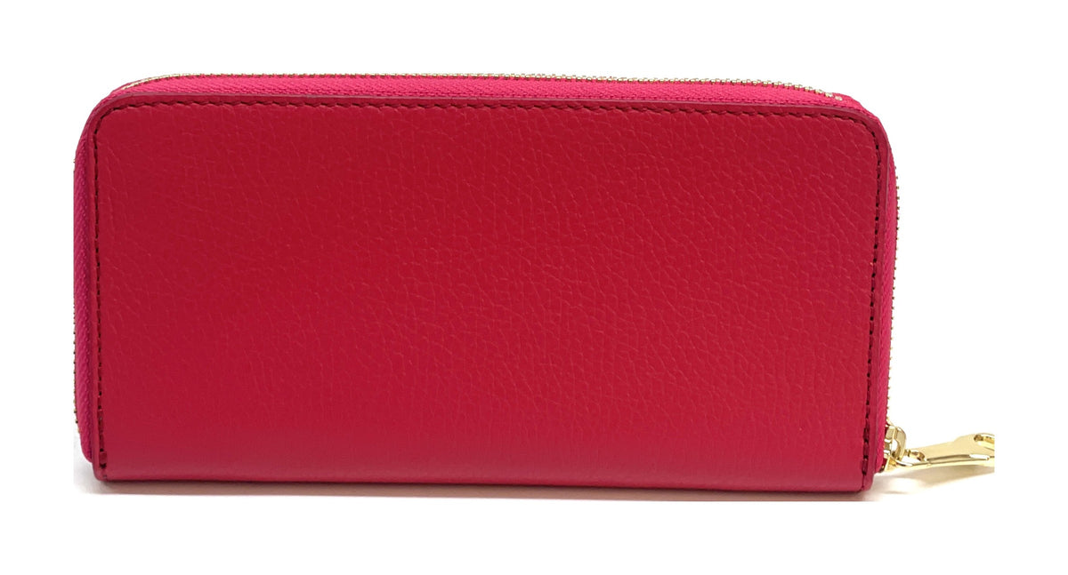 HE169 Raspberry Red Zip Around Wallet