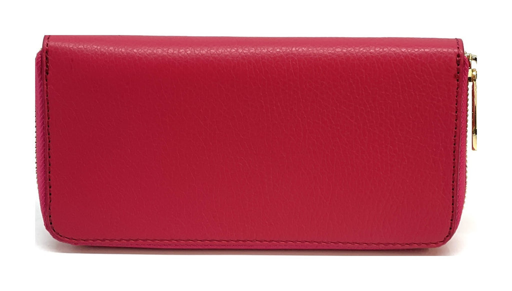 HE169 Raspberry Red Zip Around Wallet