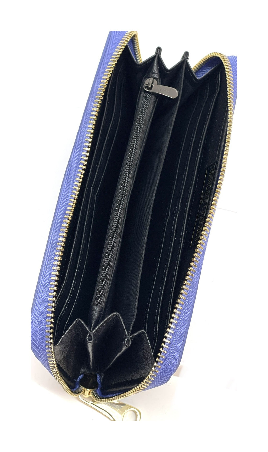 HE174 Lavender Blue Leather Zip Around Wallet
