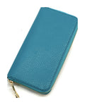 HE178 Turquoise Leather Zip Around Wallet