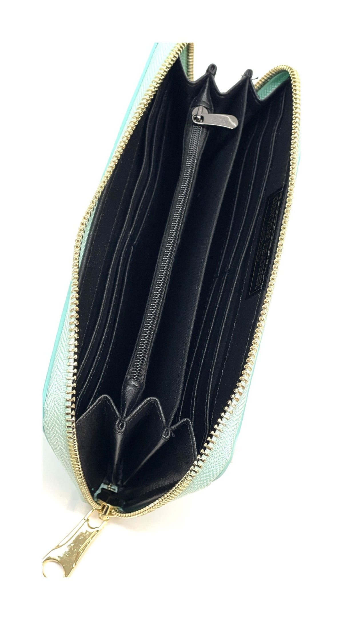 HE181 Tiffany Blue Zip Around Wallet