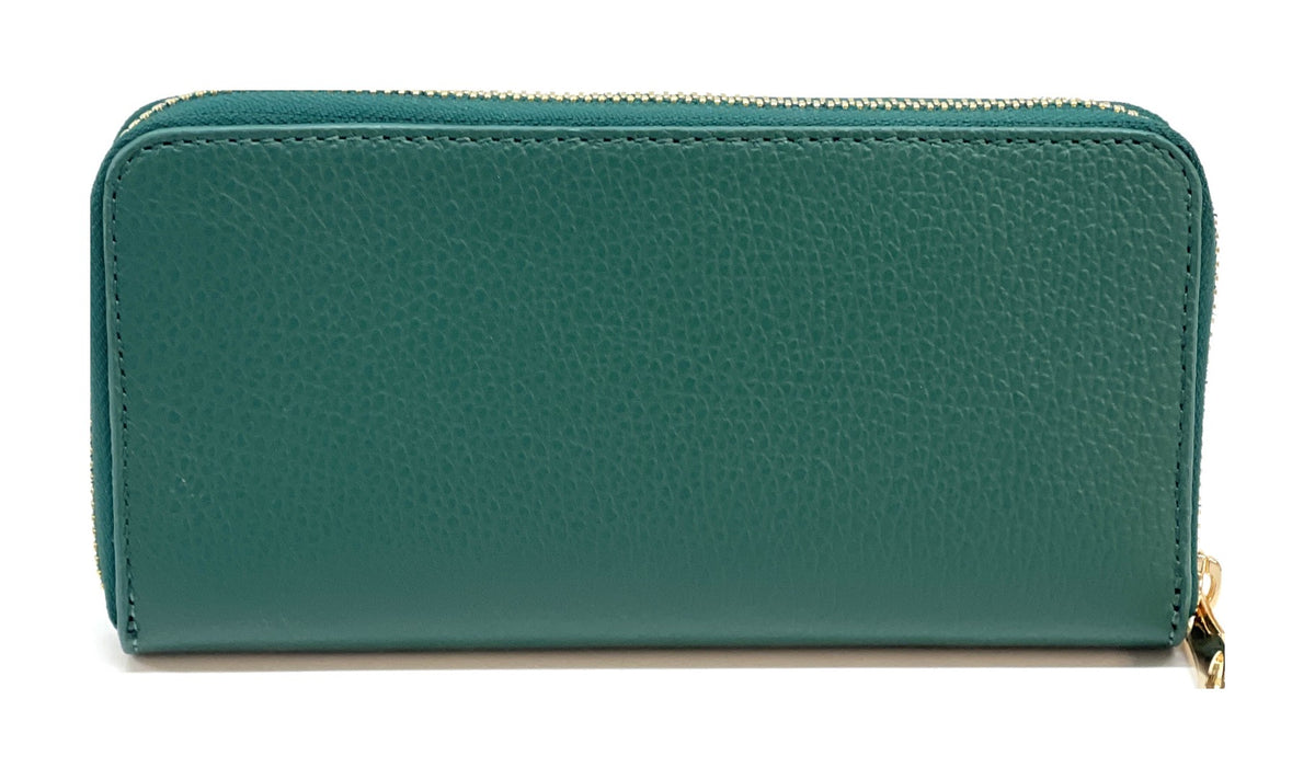 HE183 Peacock Green Zip Around Wallet