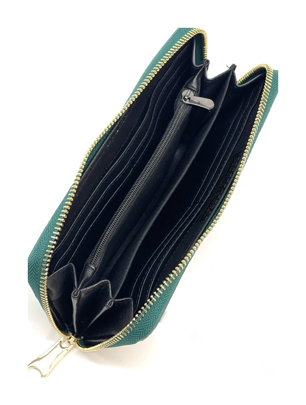 HE183 Peacock Green Zip Around Wallet