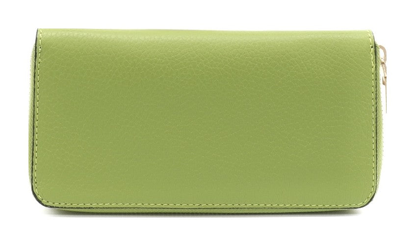 HE185 Apple Green Zip Around Wallet