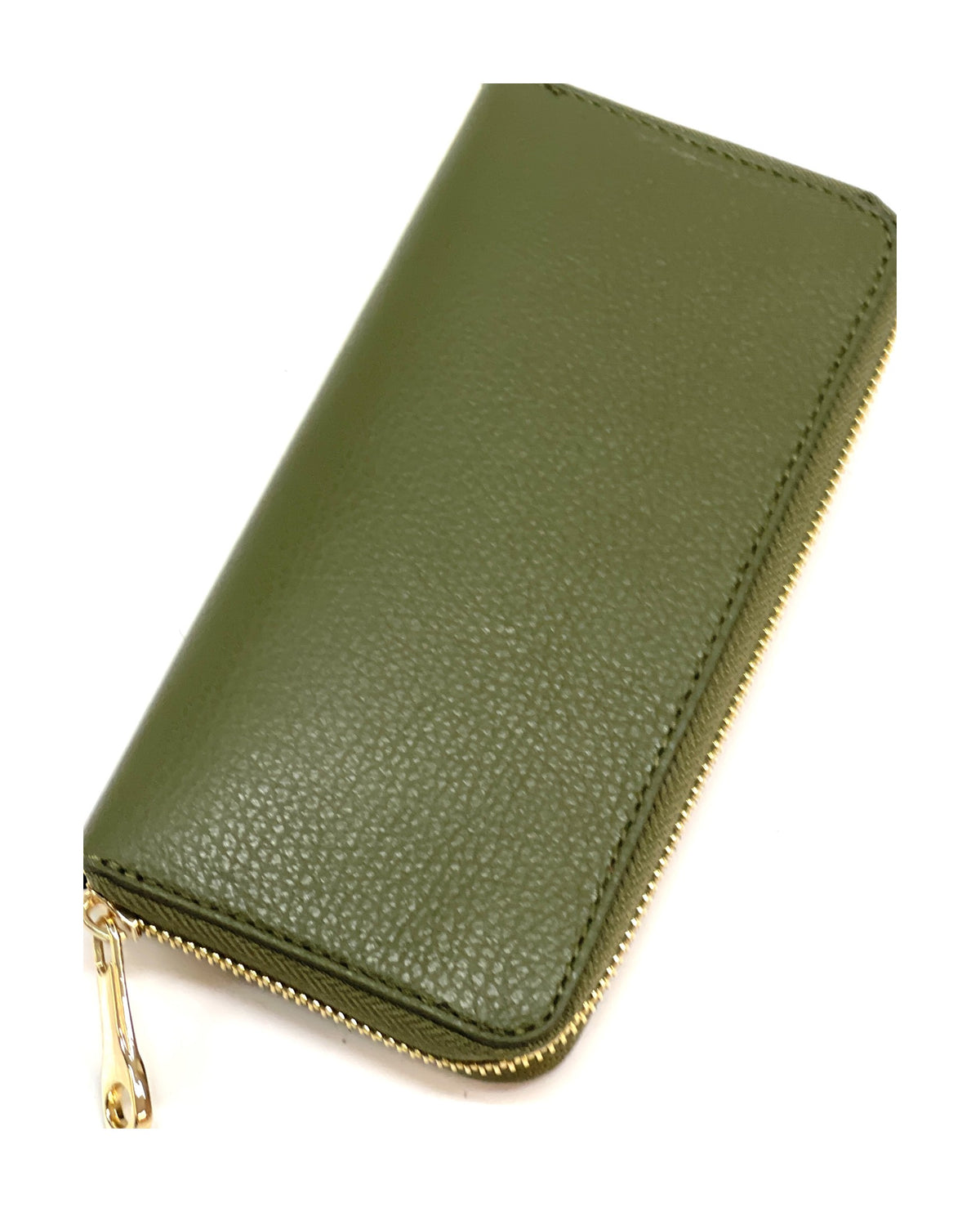 HE186 Olive Green Zip Around Wallet