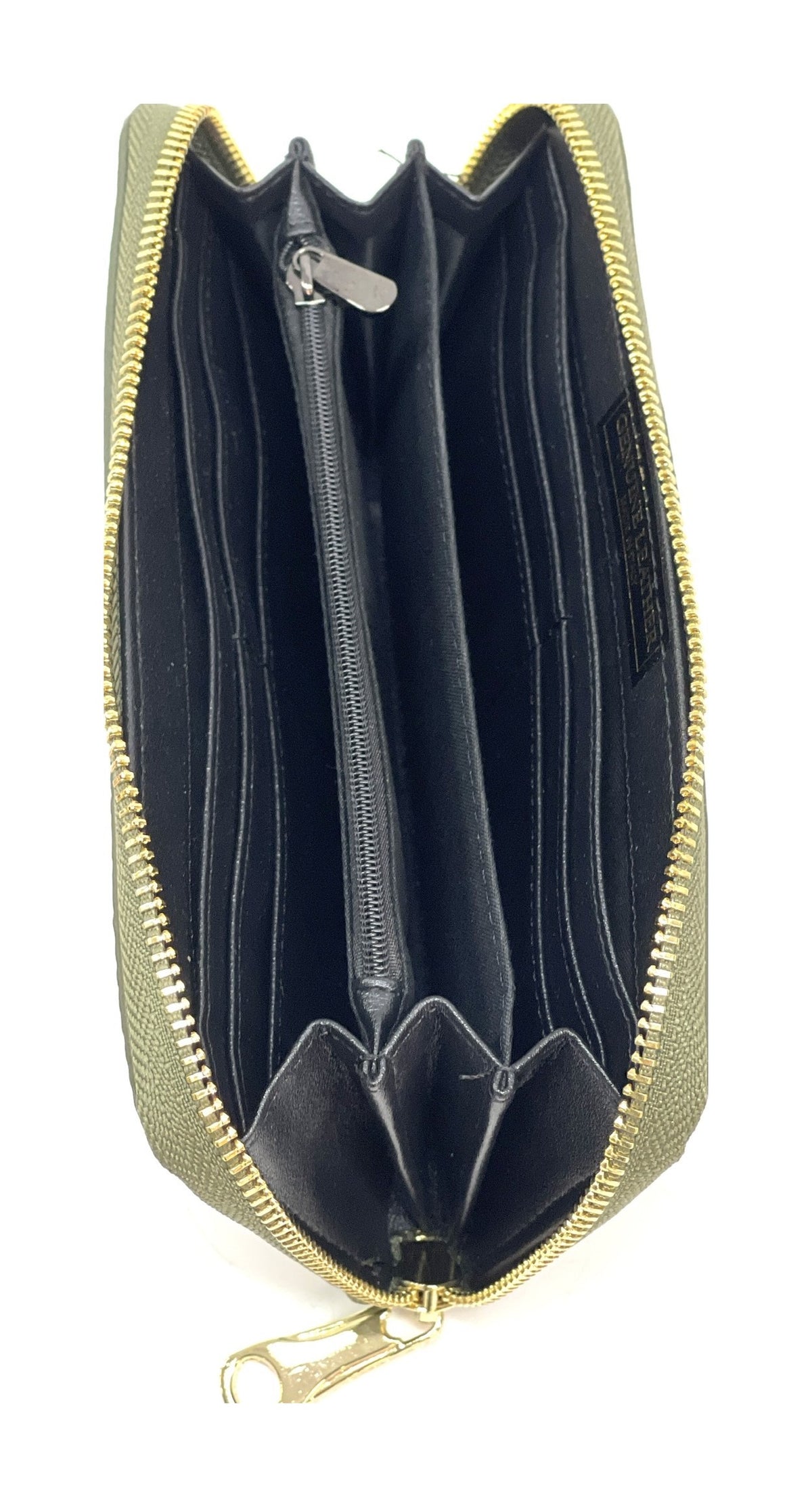 HE186 Olive Green Zip Around Wallet