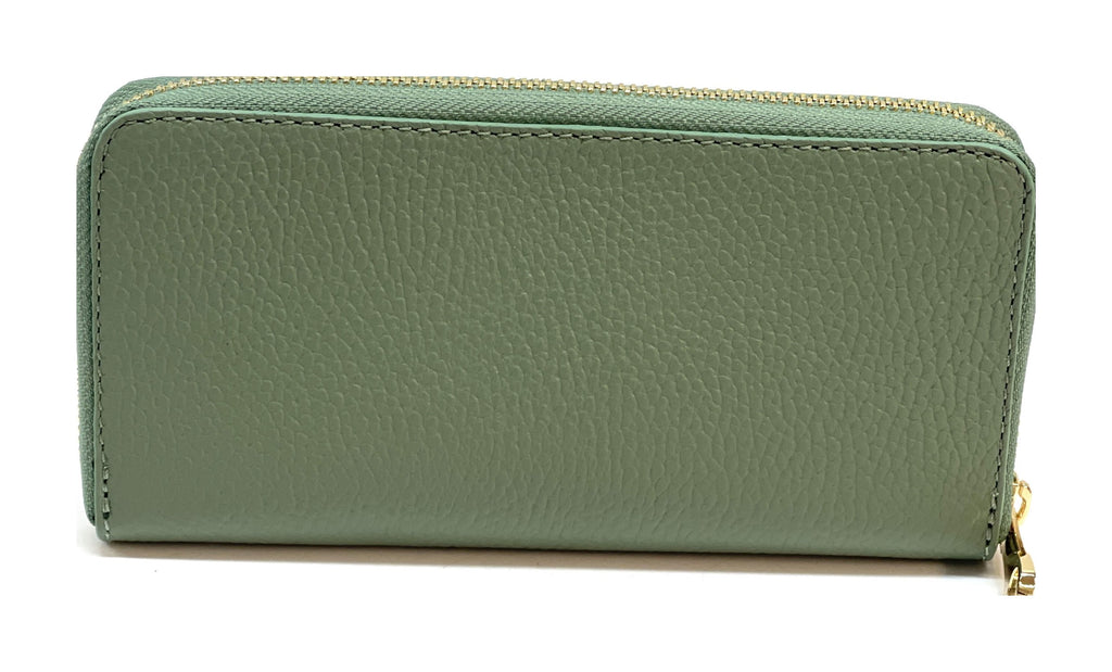 HE187 Sage Green Zip Around Wallet