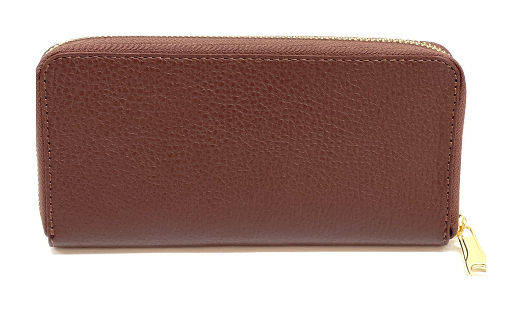 HE193 Chocolate Brown Zip Around Wallet