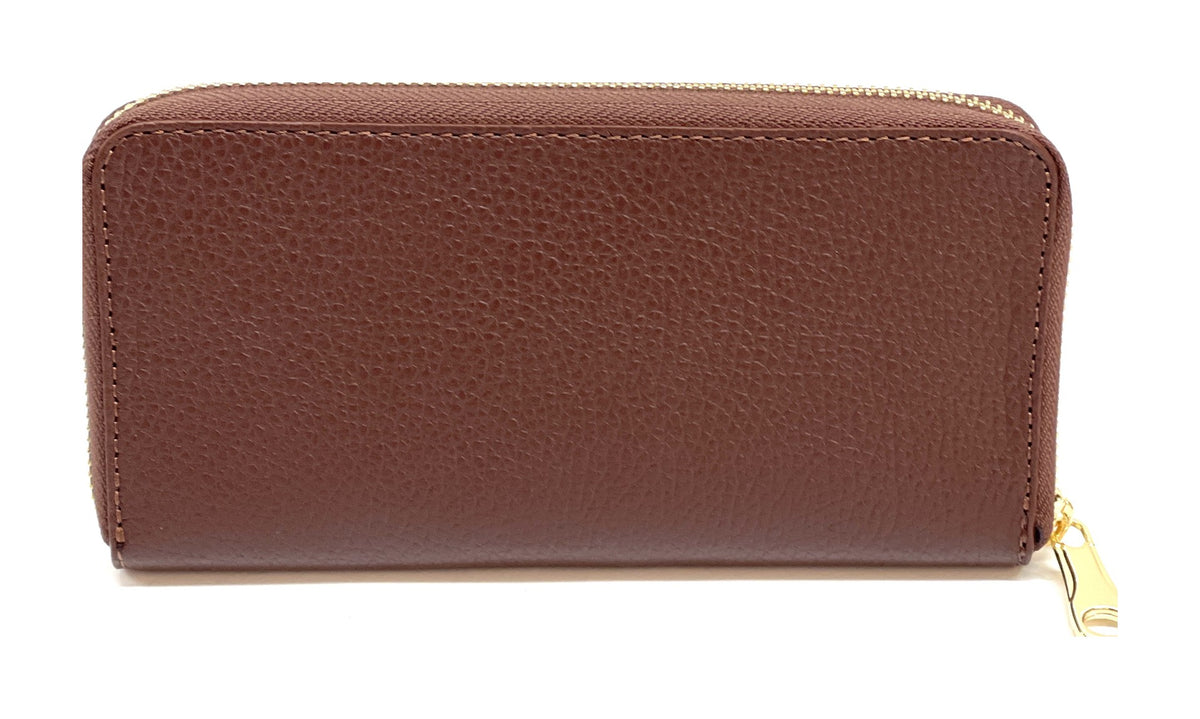 HE193 Chocolate Brown Zip Around Wallet