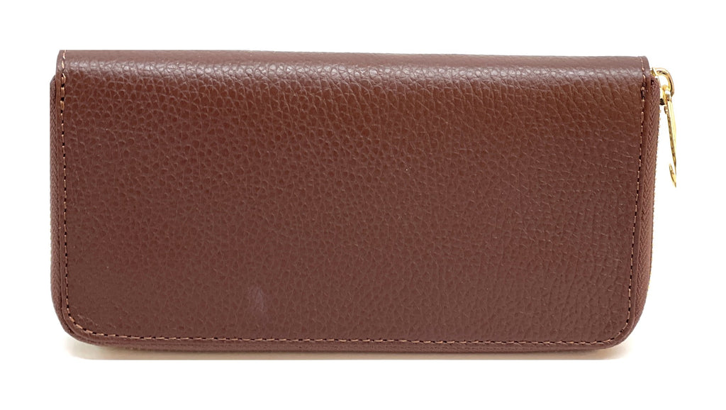 HE193 Chocolate Brown Zip Around Wallet