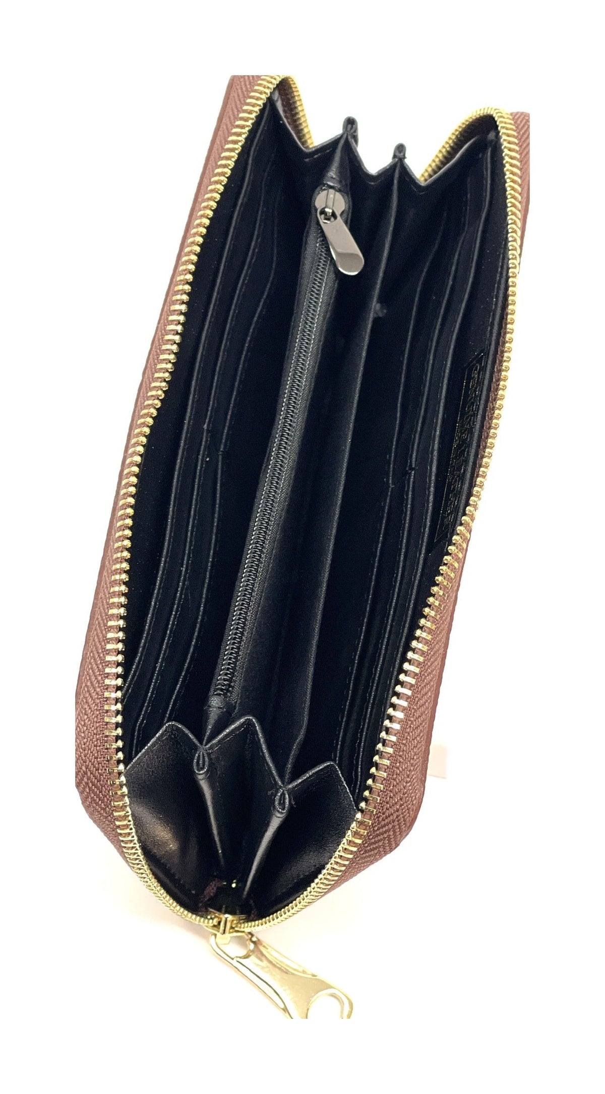 HE193 Chocolate Brown Zip Around Wallet