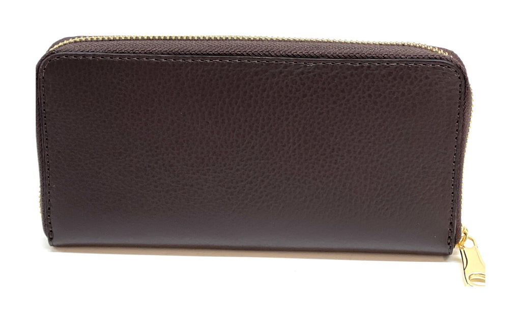 HE194 Dark Brown Zip Around Wallet