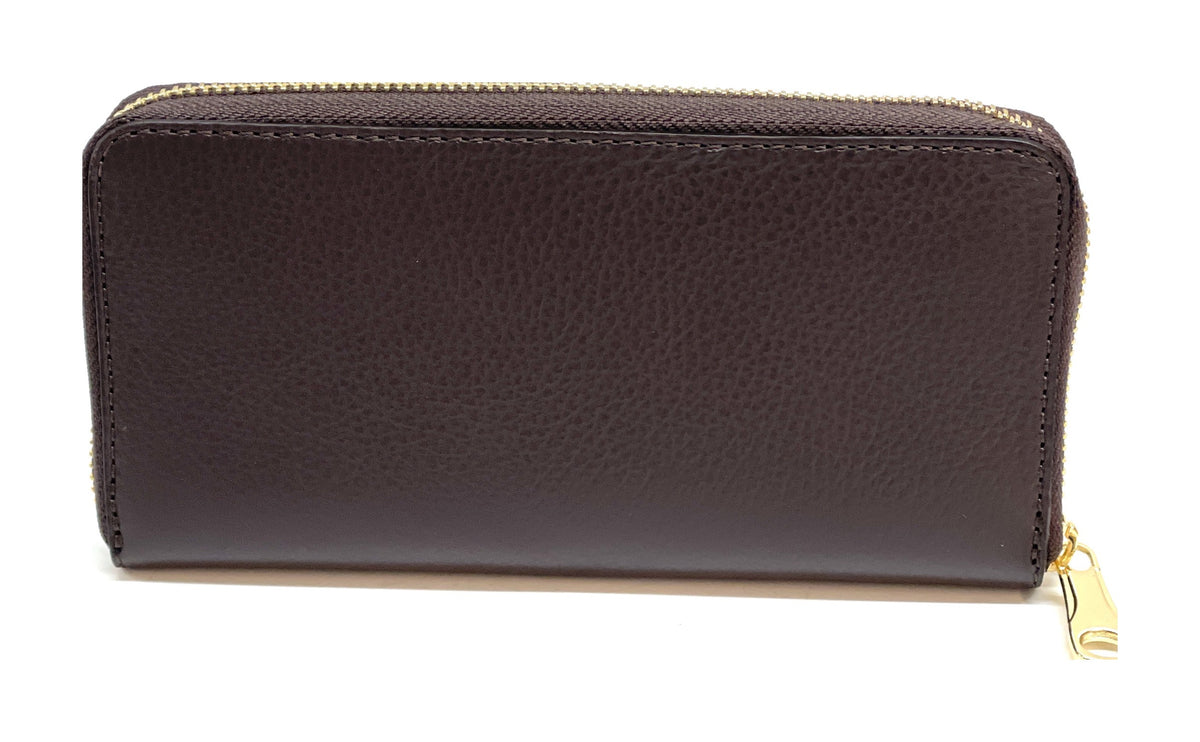 HE194 Dark Brown Zip Around Wallet