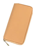 HE201 Apricot Leather Zip Around Wallet