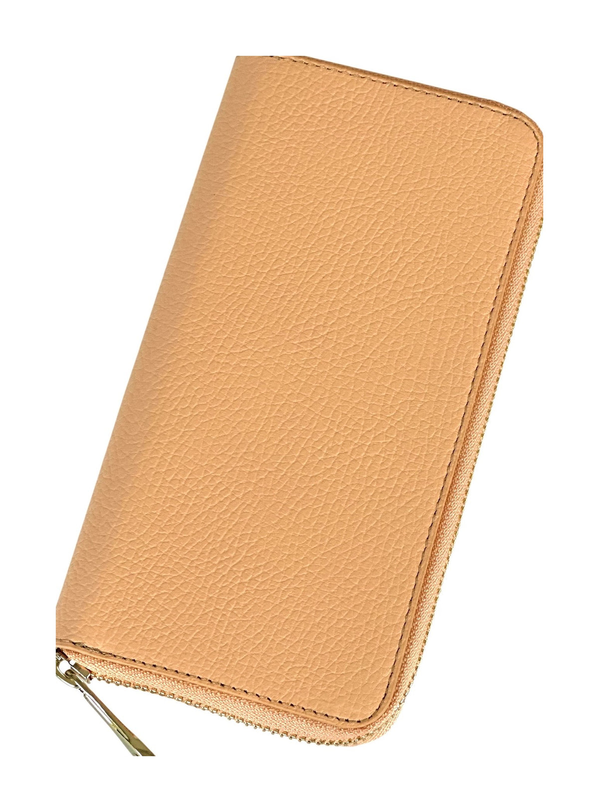 HE201 Apricot Leather Zip Around Wallet