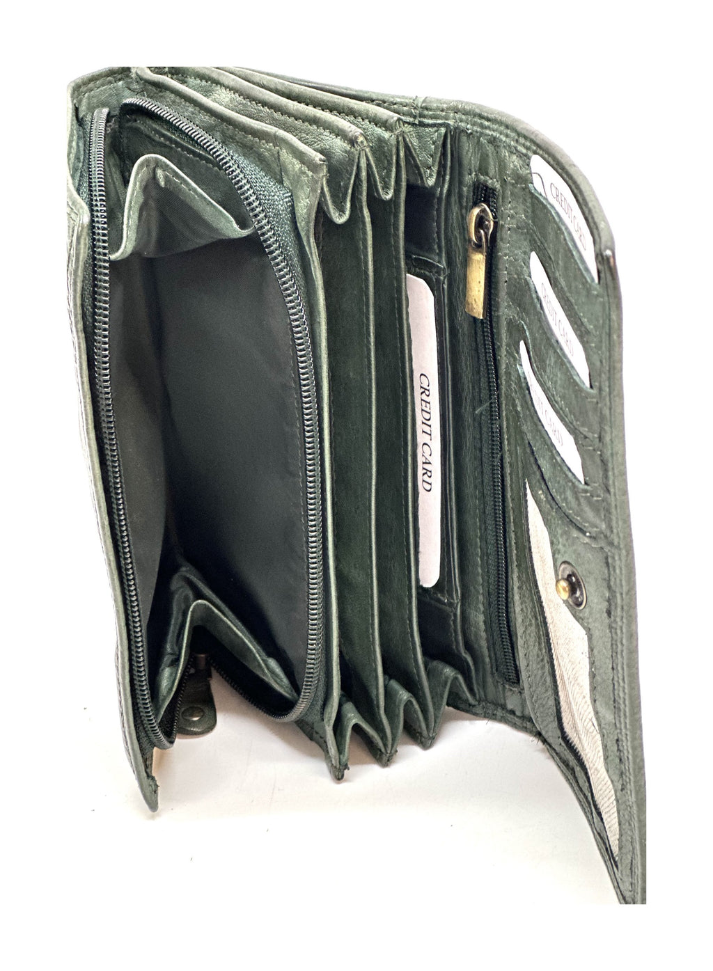 HE205 Forest Green Washed Flap Wallet