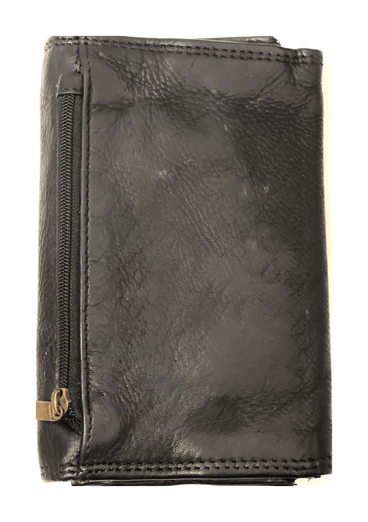 HE206 Black Washed Flap Wallet